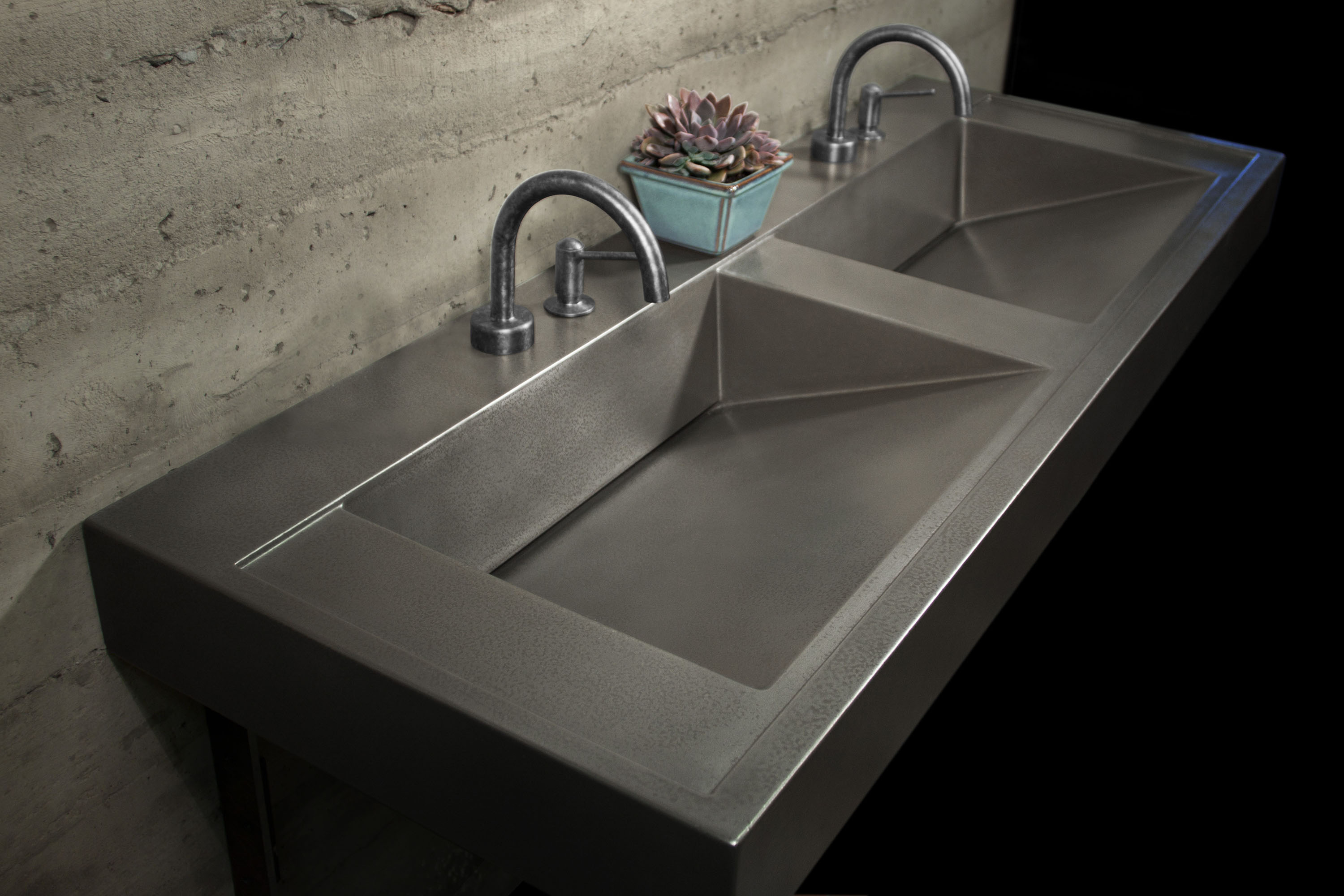 Concrete TroughSink, N618 Arctic