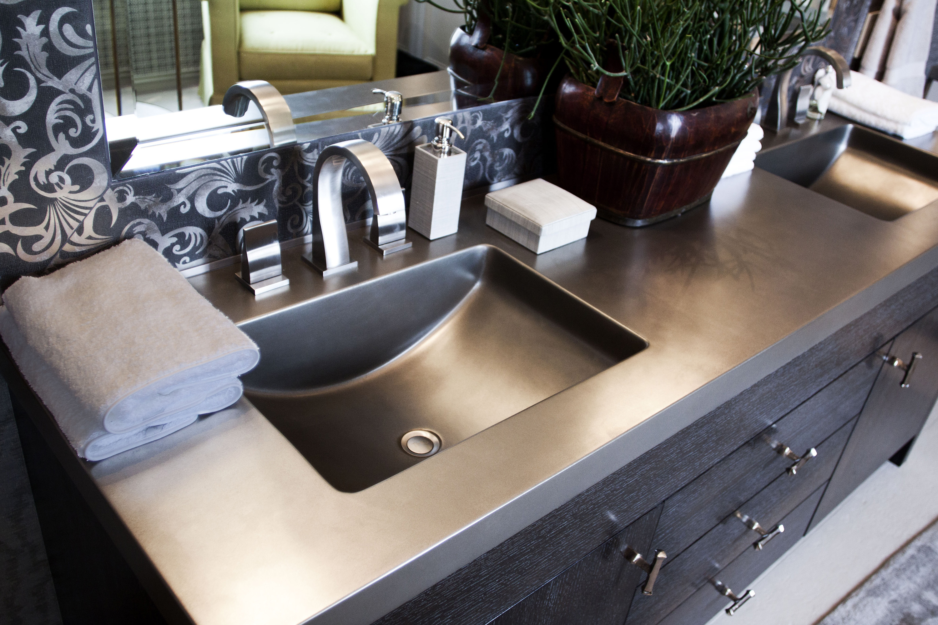 Concrete TroughSink, N612 Cream