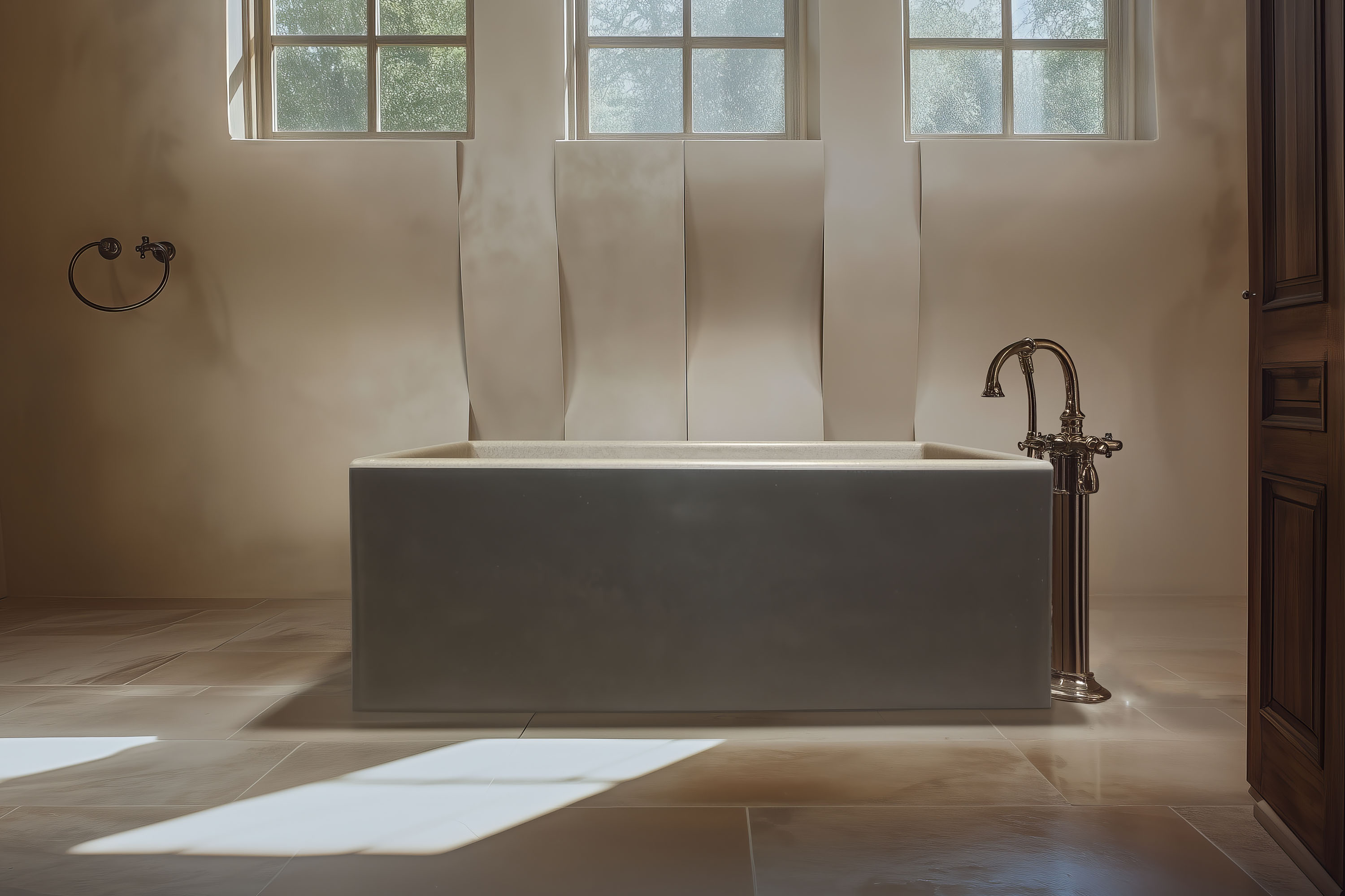 Indulge Classic Concrete Soaking Tub, MetalCrete® Pewter (Tub Exteriors Only)