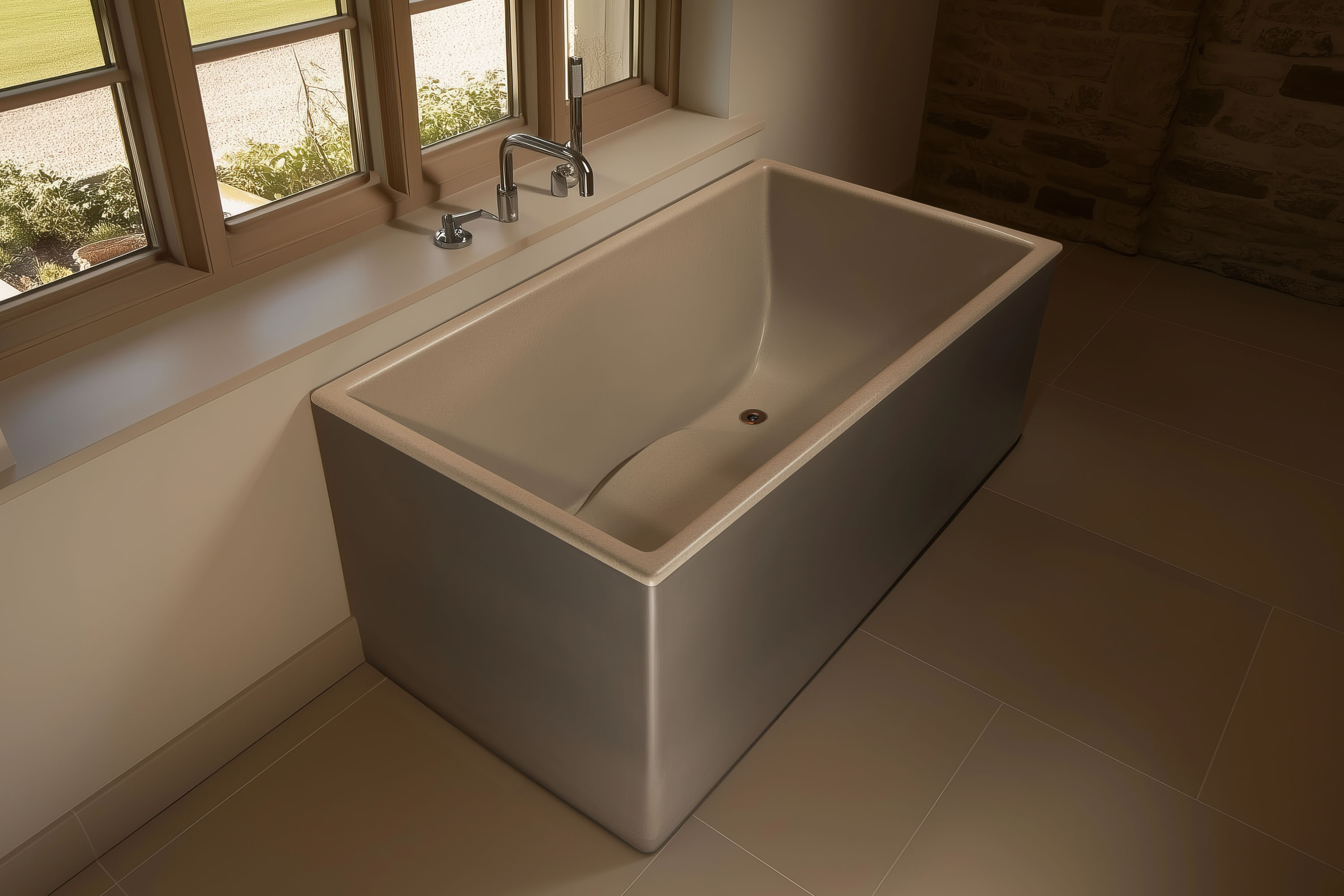 Indulge Classic Concrete Soaking Tub, MetalCrete® Pewter (Tub Exteriors Only)