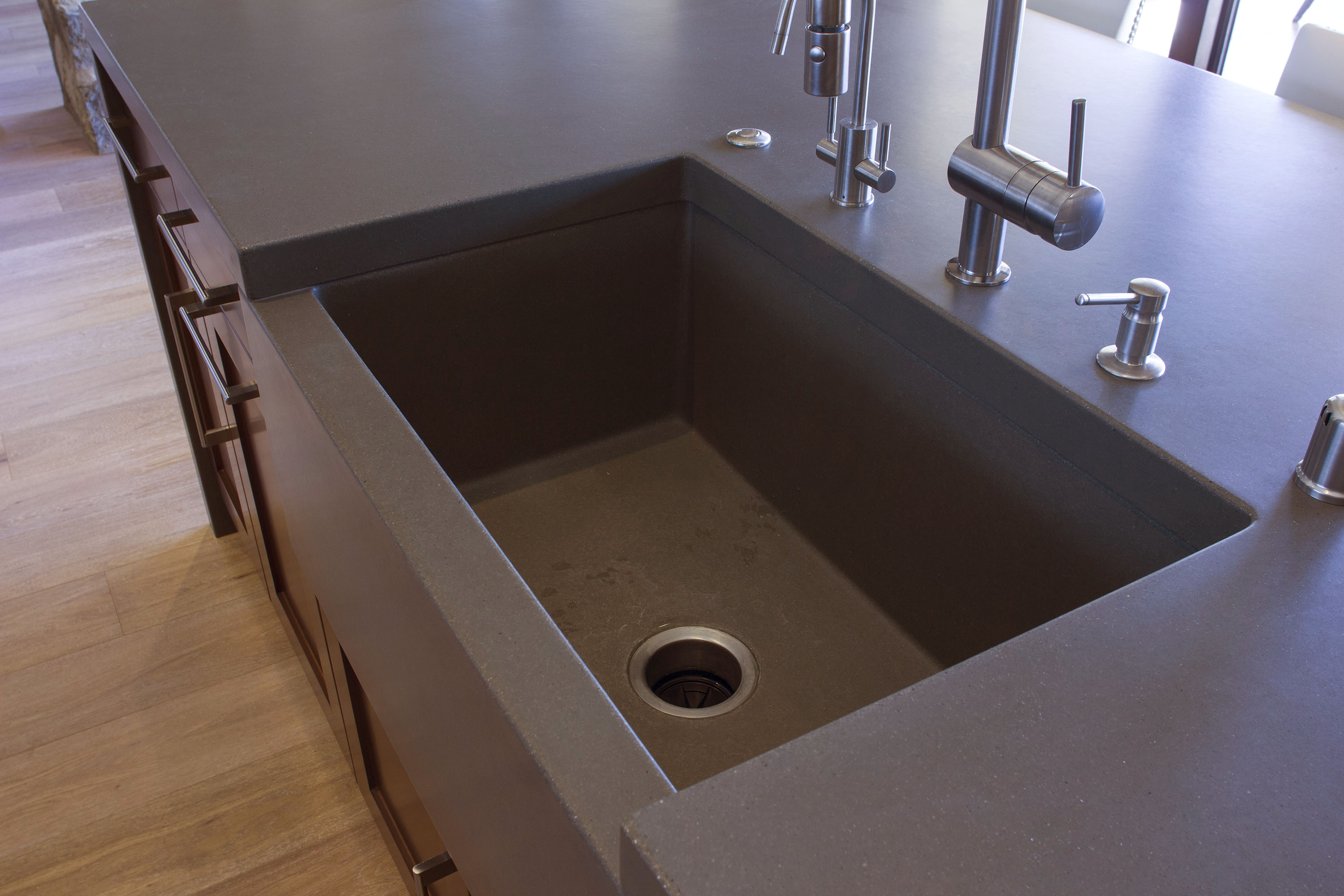 Concrete FarmSink, Matching Countertop, N639 Slate