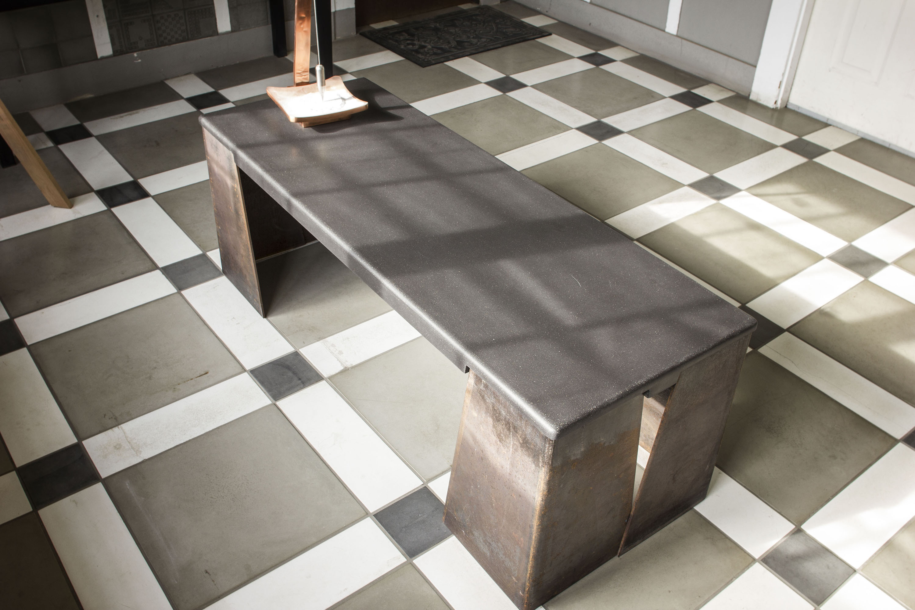 Concrete and Steel Bench