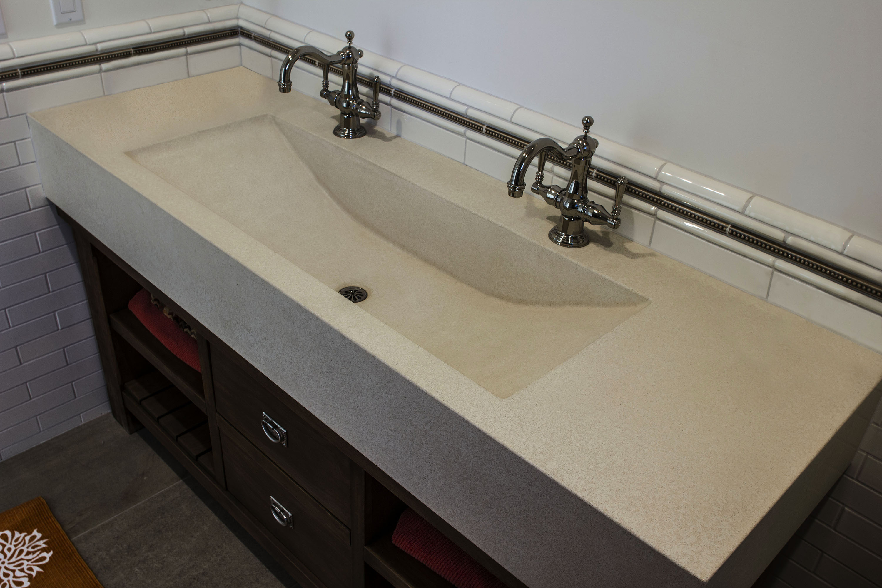 Concrete TroughSink, N612 Cream