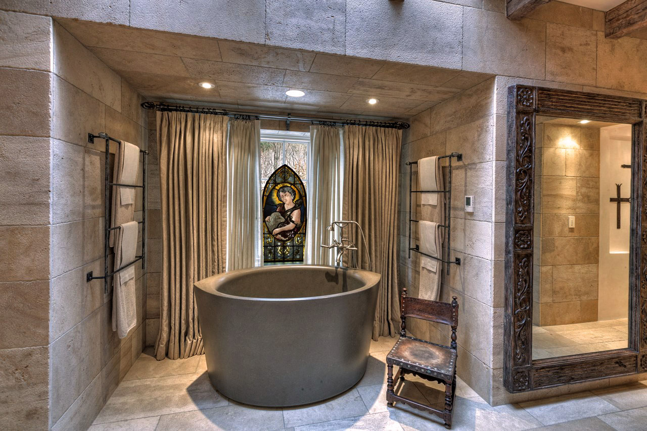 Ofuro Soaking Tub in Classic Concrete C607 Truffle