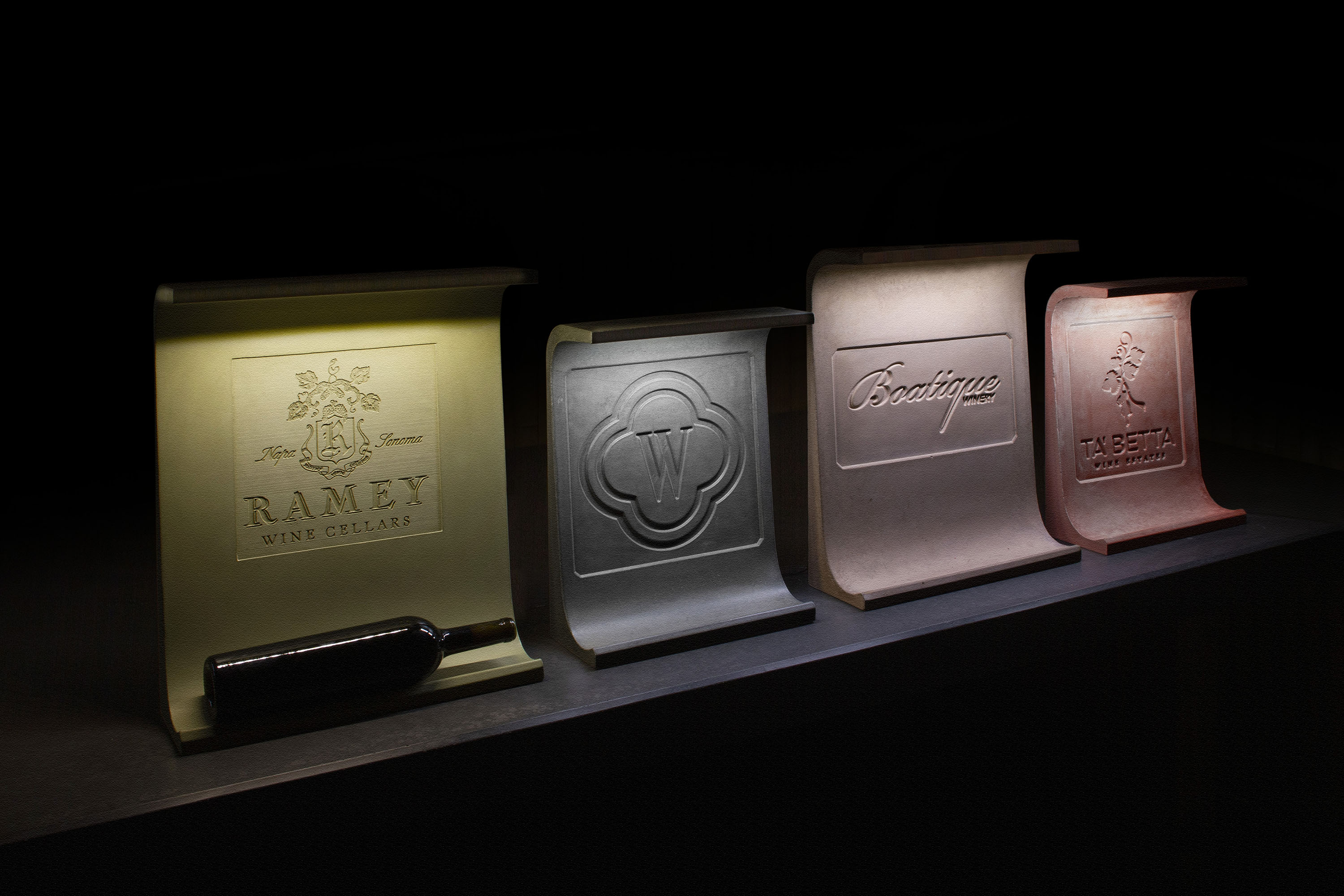 Custom Concrete Wine Bottle Displays