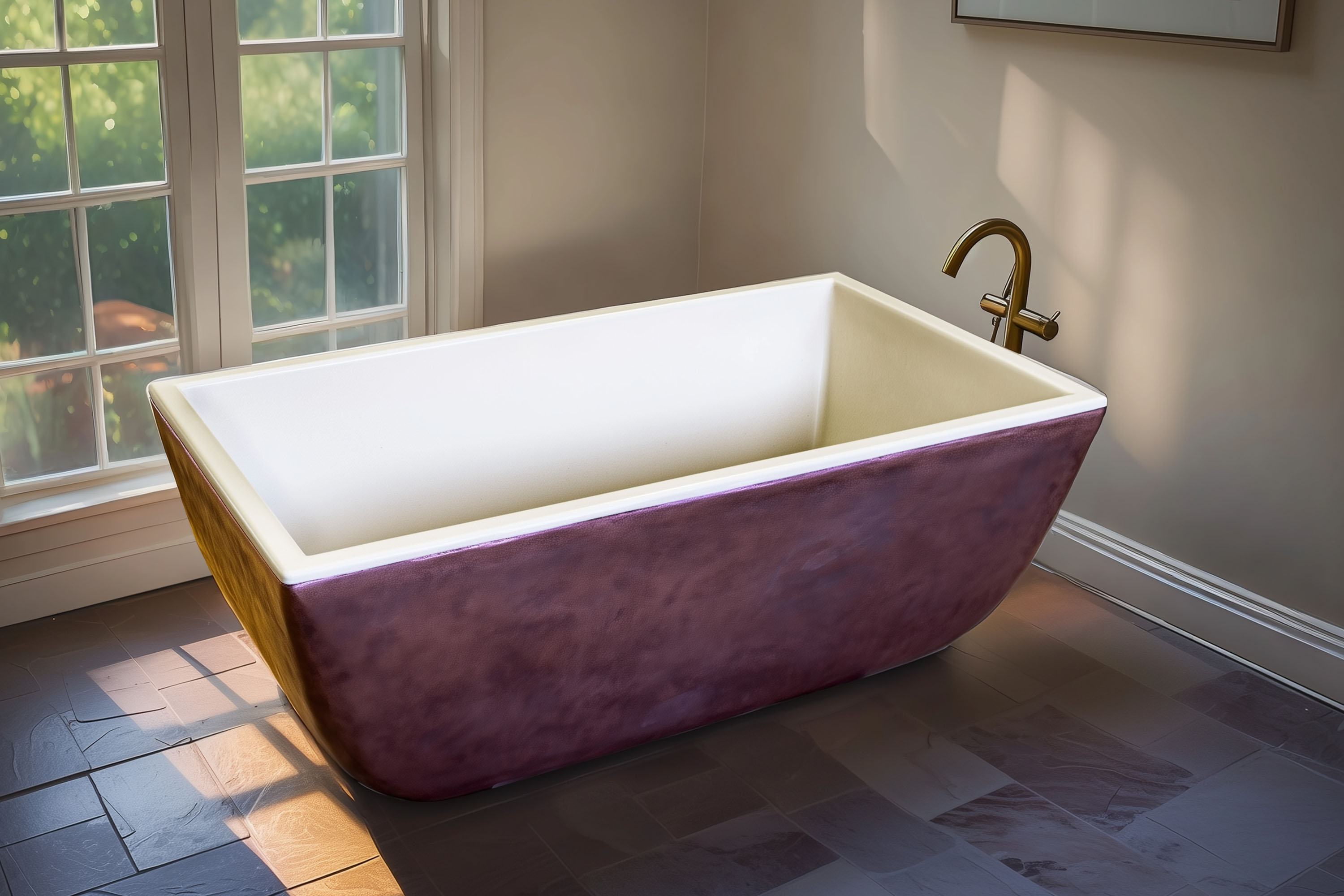 Indulge Classic Concrete Soaking Tub, MetalCrete® Copper (Tub Exteriors Only)