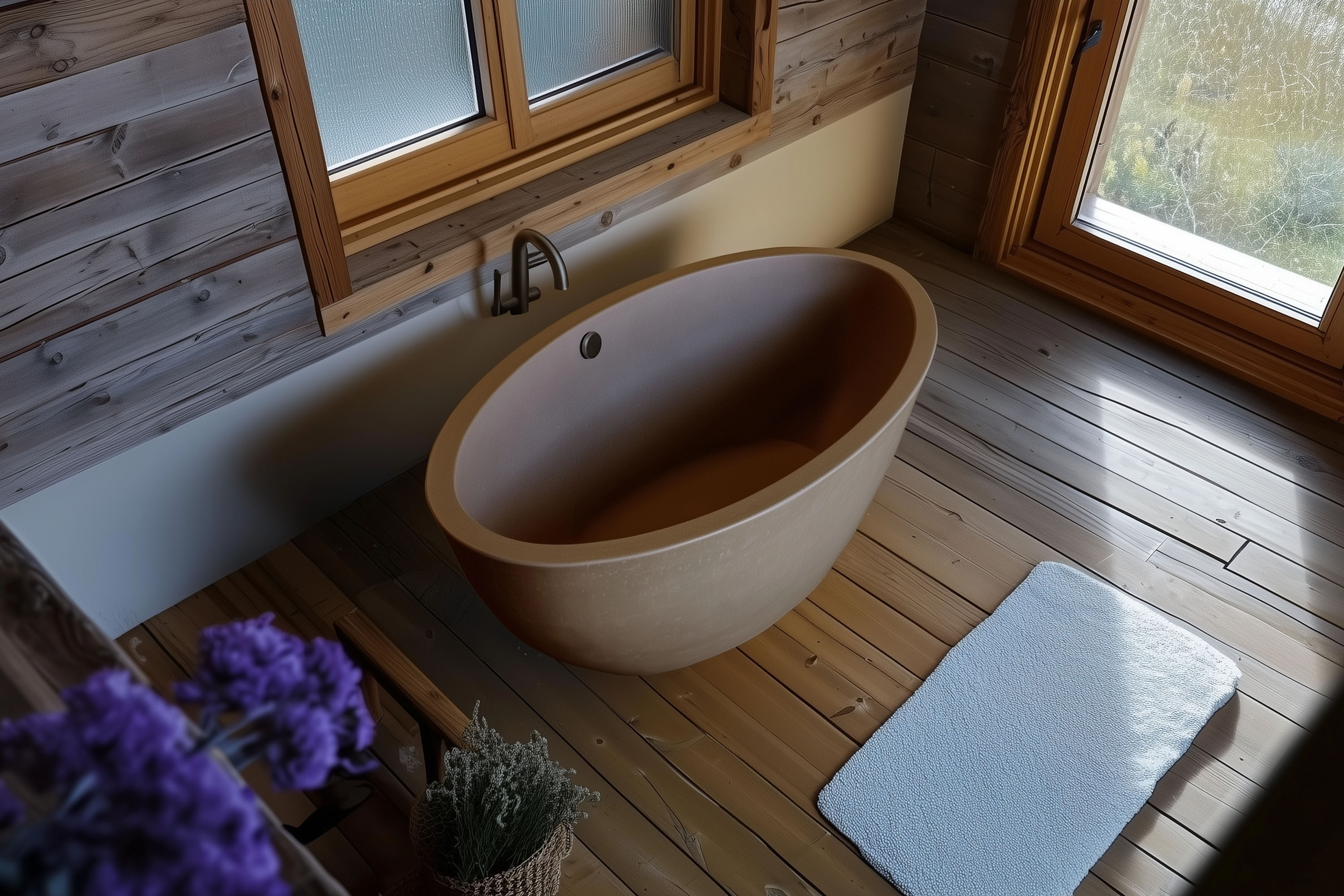 Tranquility Classic Concrete Soaking Tub, C609 Espresso