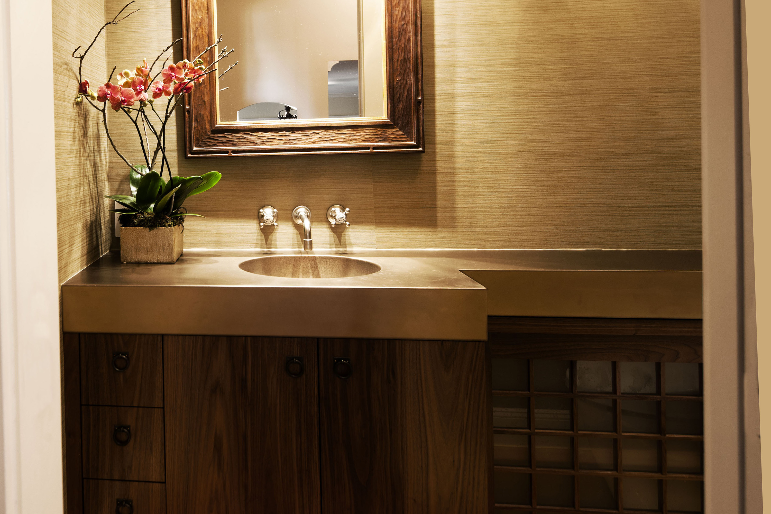 Twin Concrete TroughSinks in MetalCrete® finish, Genuine Pewter