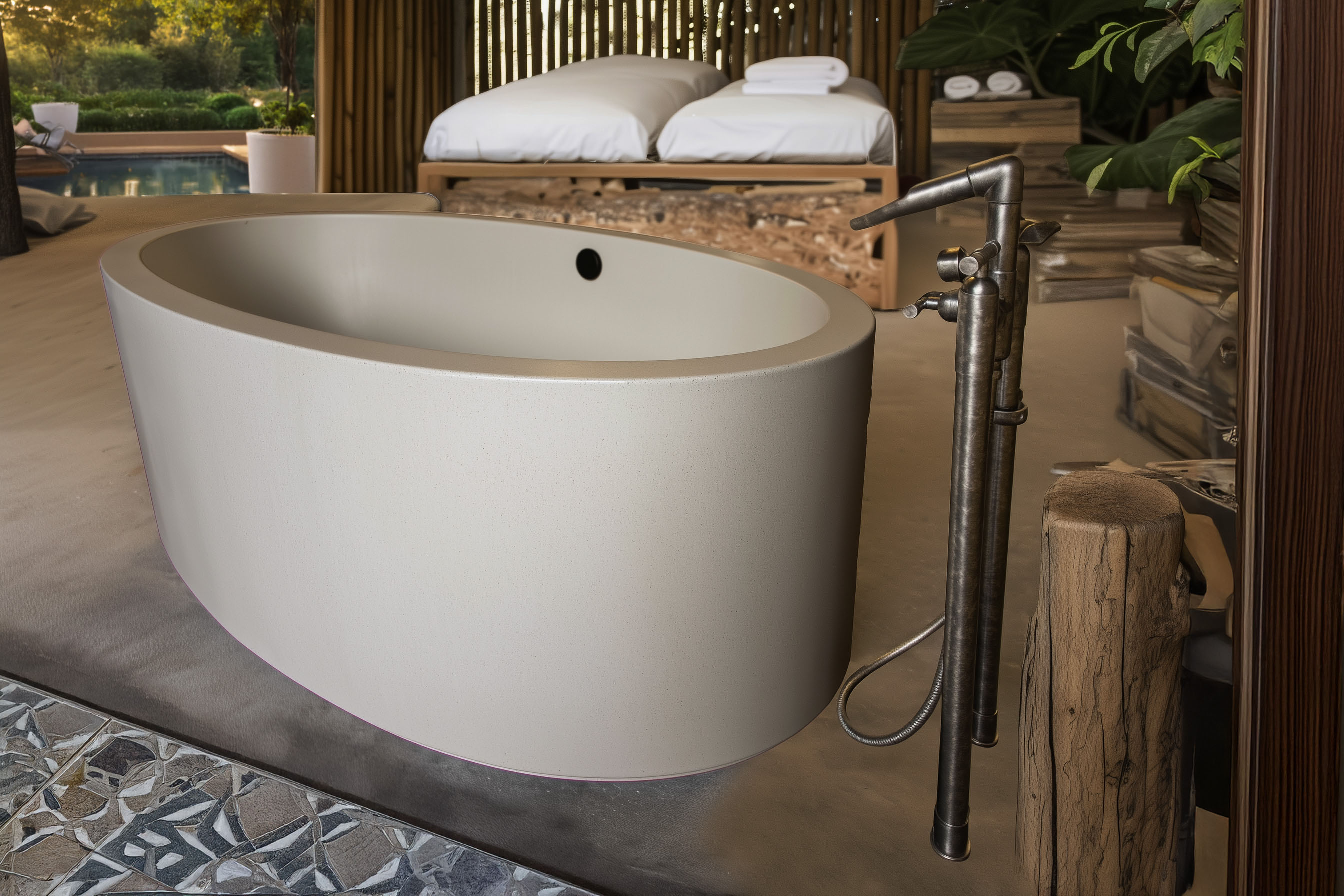 Tranquility Urban Concrete Soaking Tub, C603 Ash