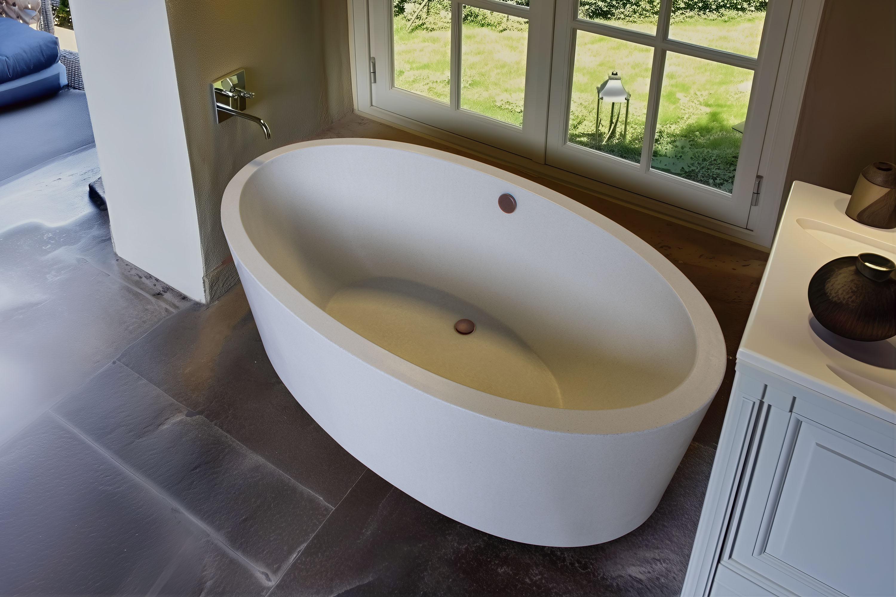Tranquility Urban Concrete Soaking Tub, C604 Alabaster
