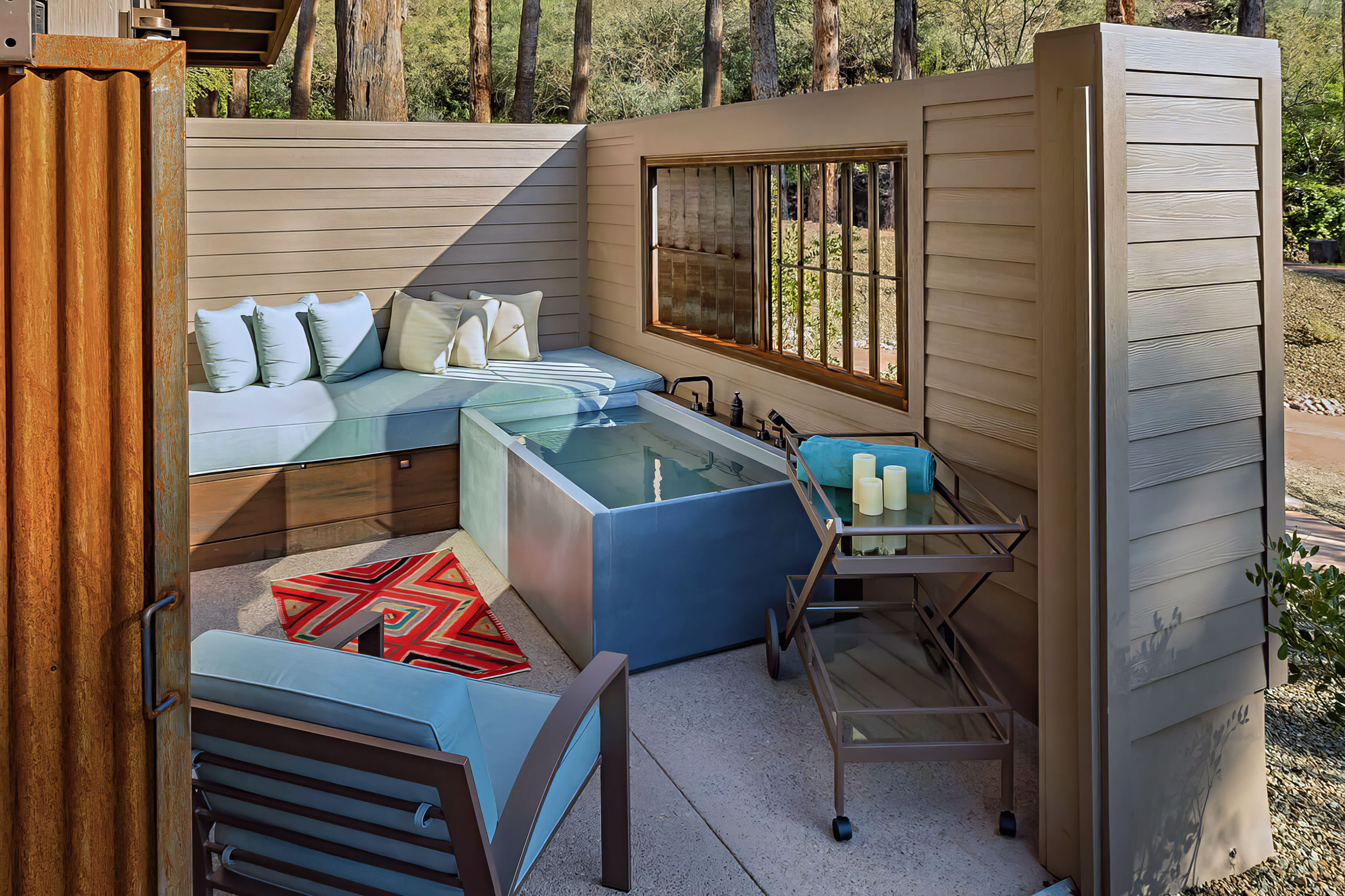 DoubleWave Urban Concrete Soaking Tub, C634 Alloy, Castle Springs Resort AZ