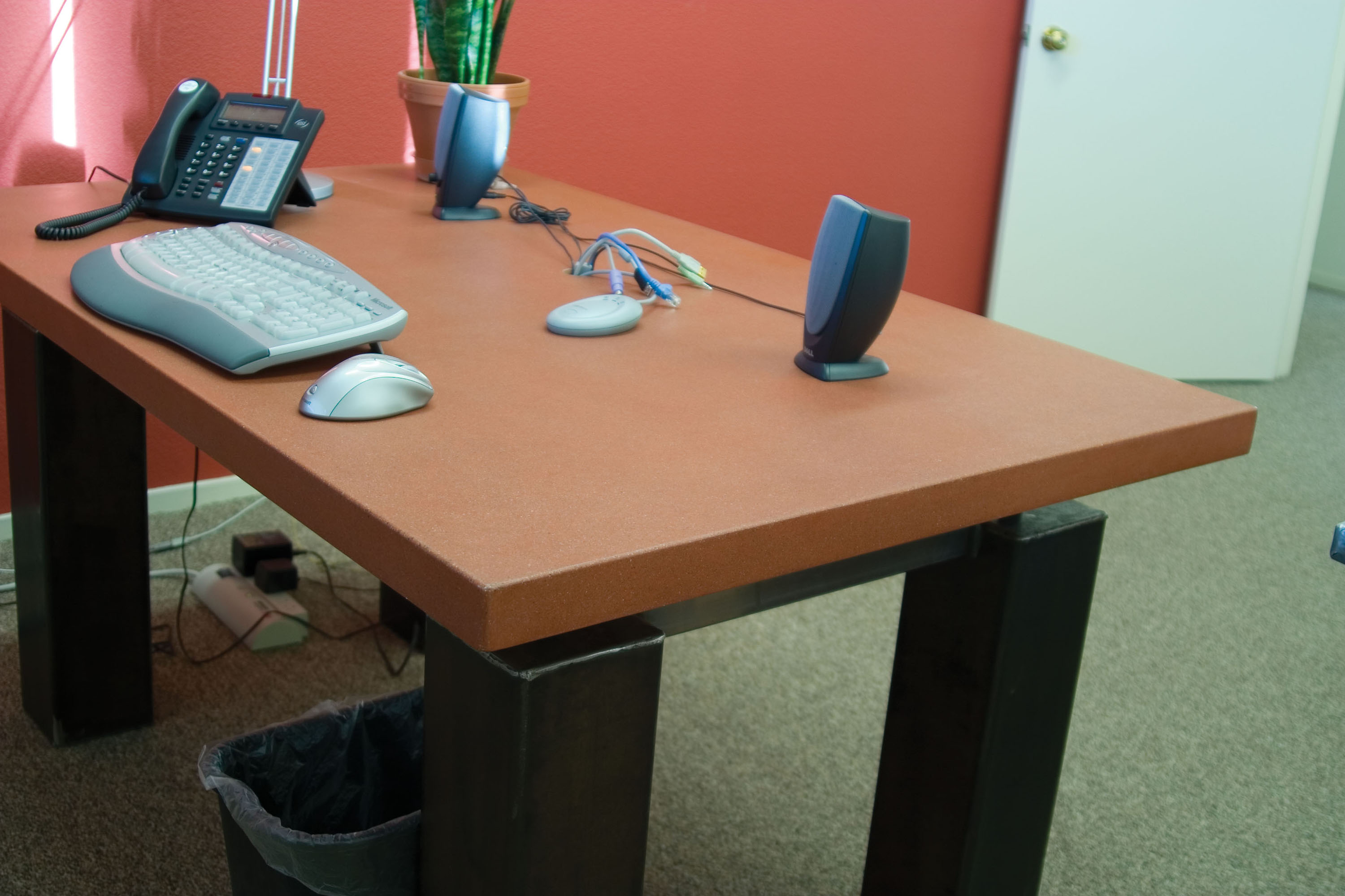 Concrete Desktop and Adjustable Steel Frame