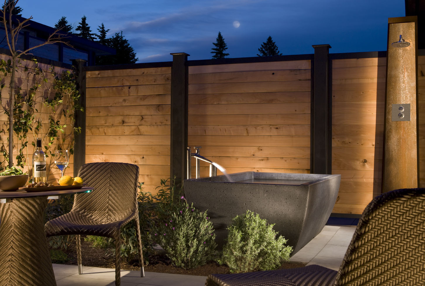 DoubleWave Classic Concrete Soaking Tub, C602 Smoke, Bardessono Resort and Spa, Yountville CA