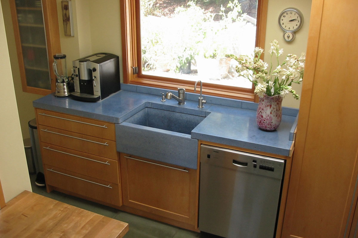 Concrete FarmSink, Matching Countertop, N618 Arctic