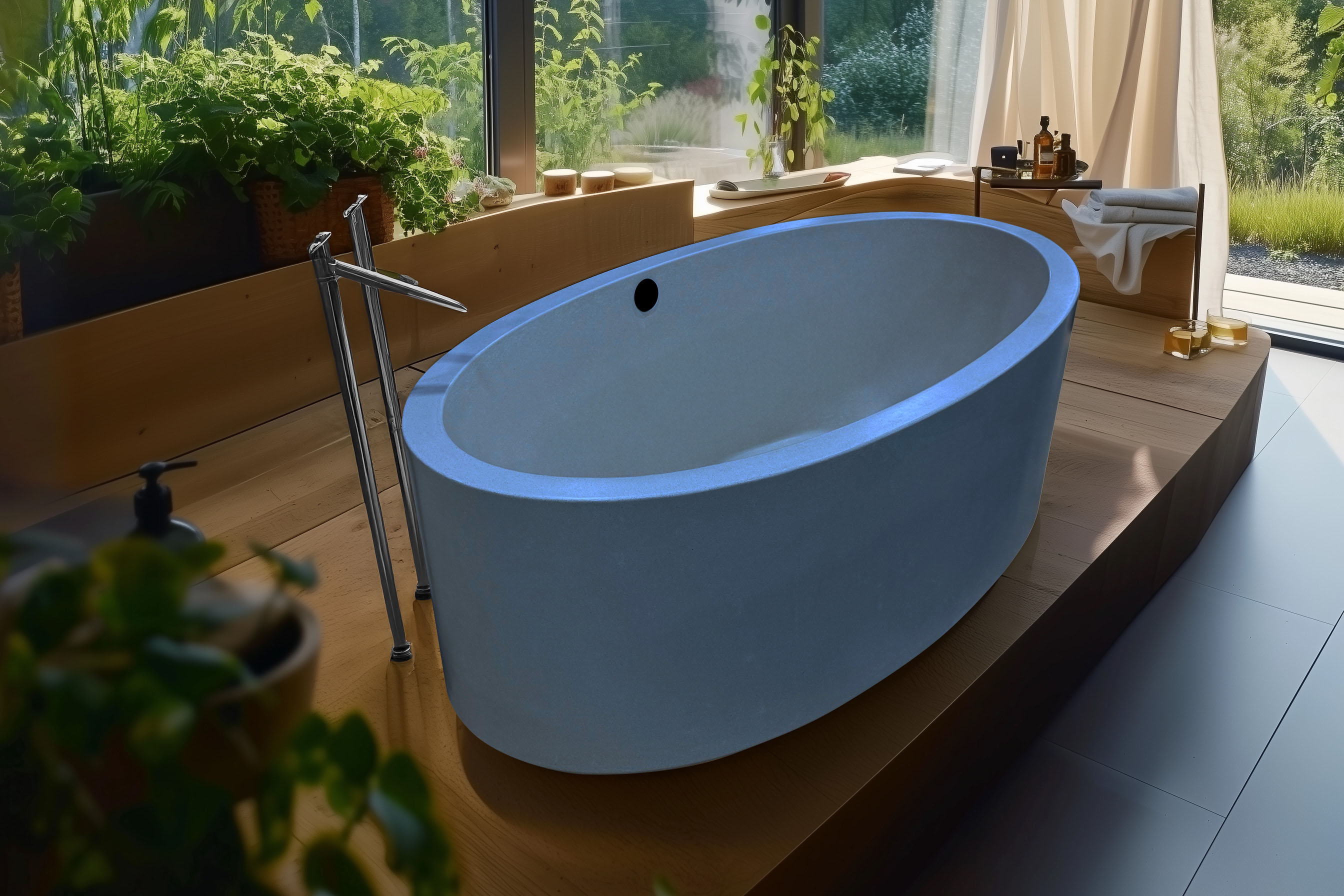 Tranquility Urban Concrete Soaking Tub, C617 Lake Tahoe