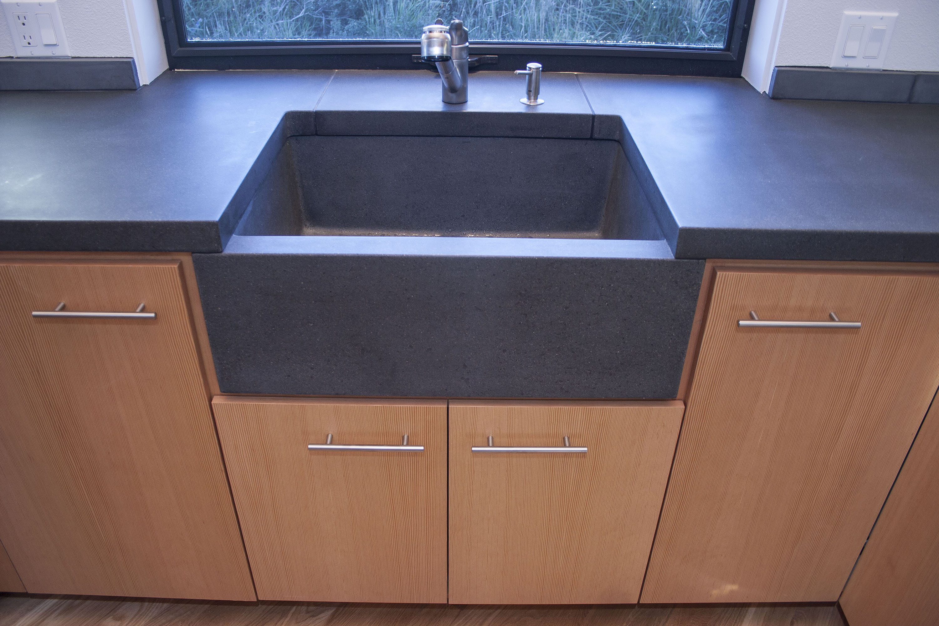 Concrete FarmSink, Matching Countertop, N632 Twilight