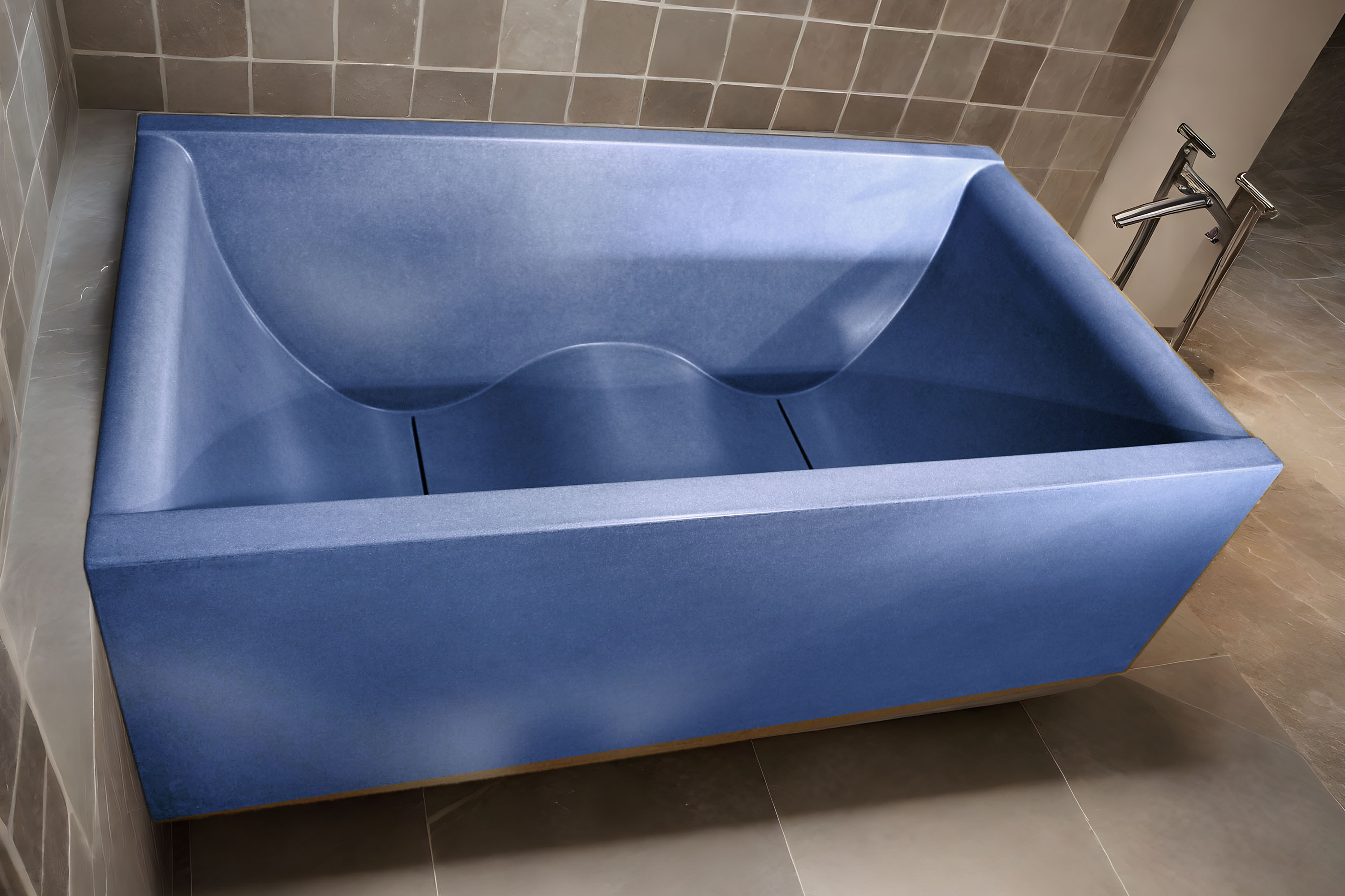 DoubleWave Urban Concrete Soaking Tub, C617 Lake Tahoe