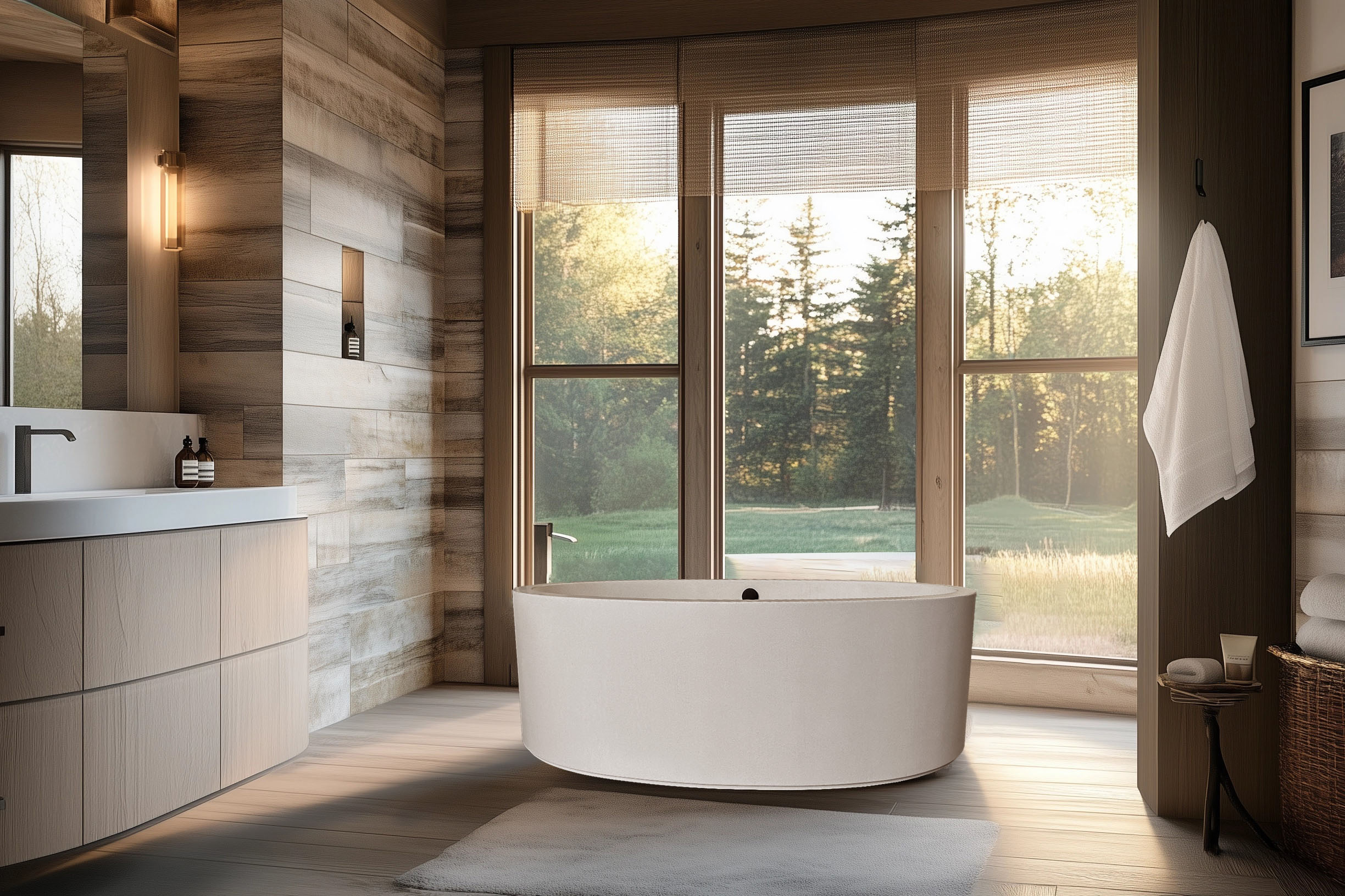 Tranquility Urban Concrete Soaking Tub, C604 Alabaster