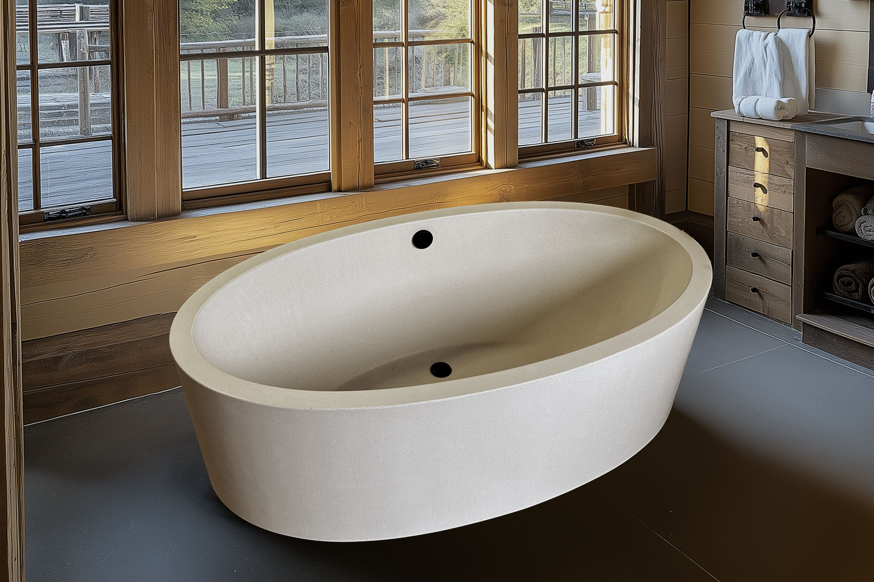 Tranquility Urban Concrete Soaking Tub, C603 Ash