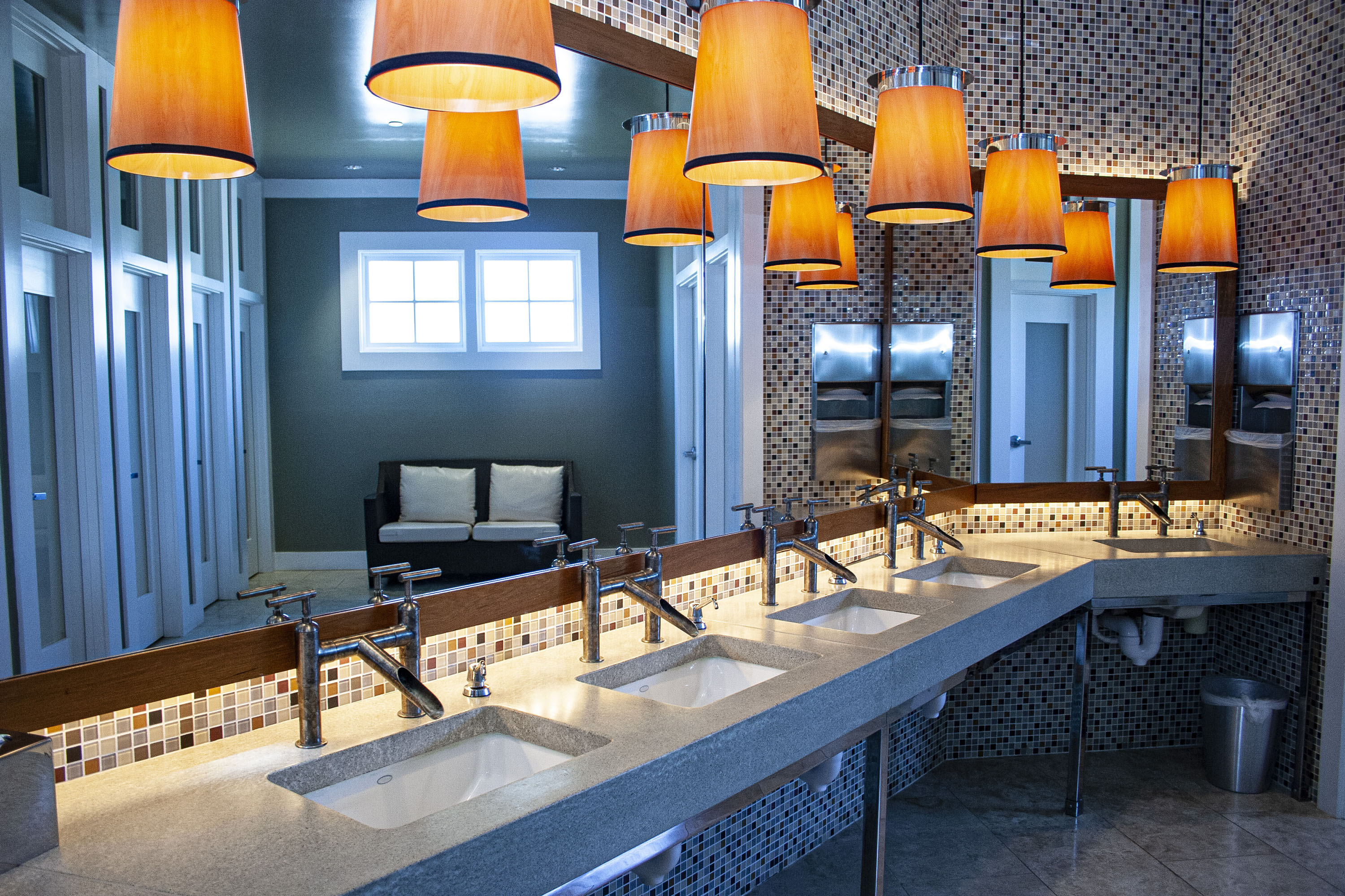 UnderMount Sink with NuCrete Concrete Countertop, N603 Ash, The Farm Restaurant, Napa CA