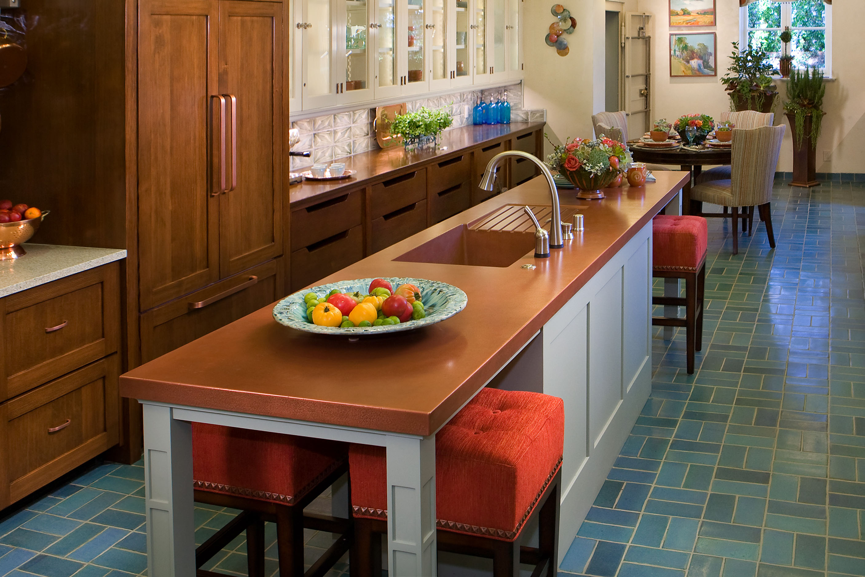 Basic Integrated Kitchen Sink, MetalCrete Copper