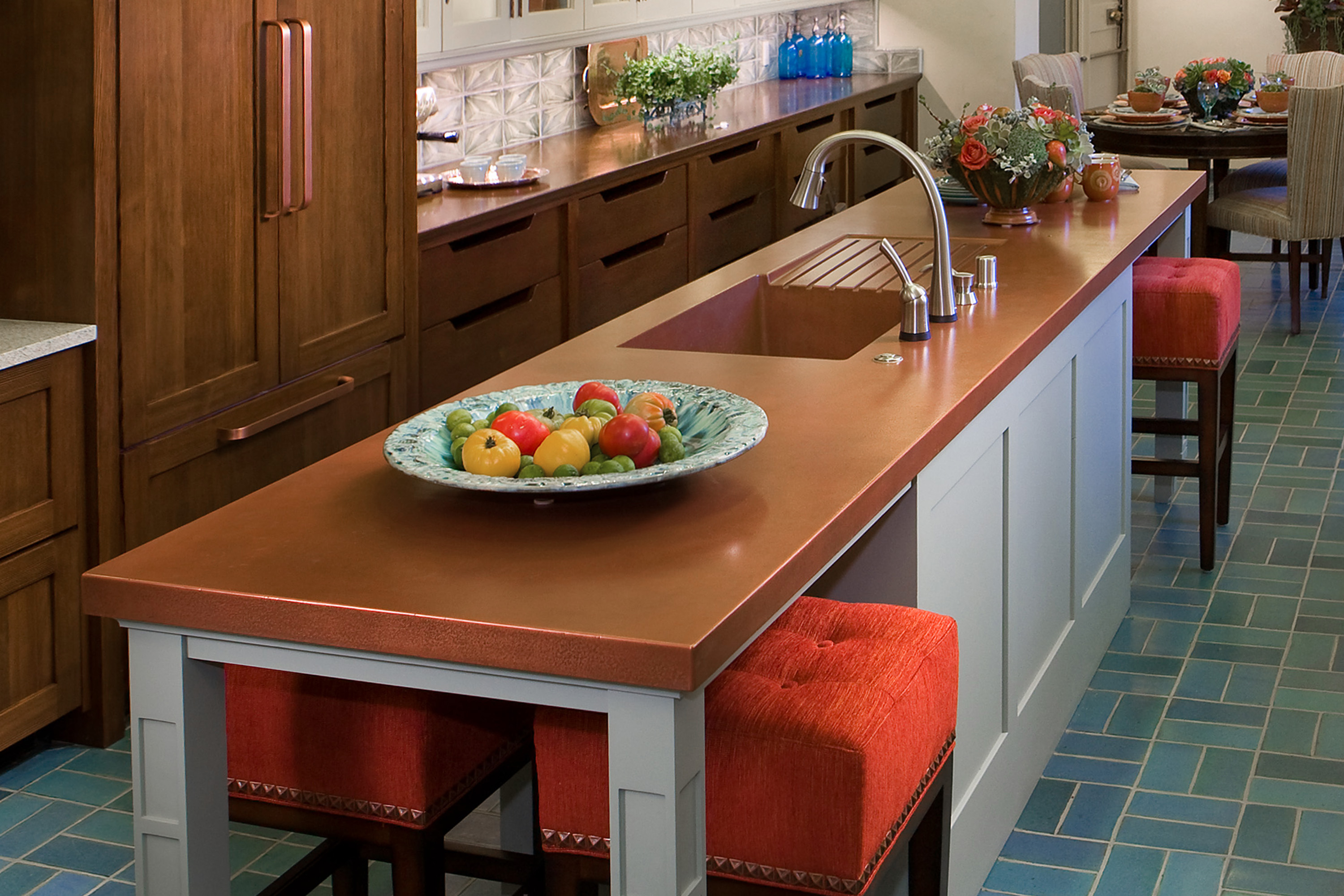 Twin Concrete TroughSinks in MetalCrete® finish, Genuine Pewter