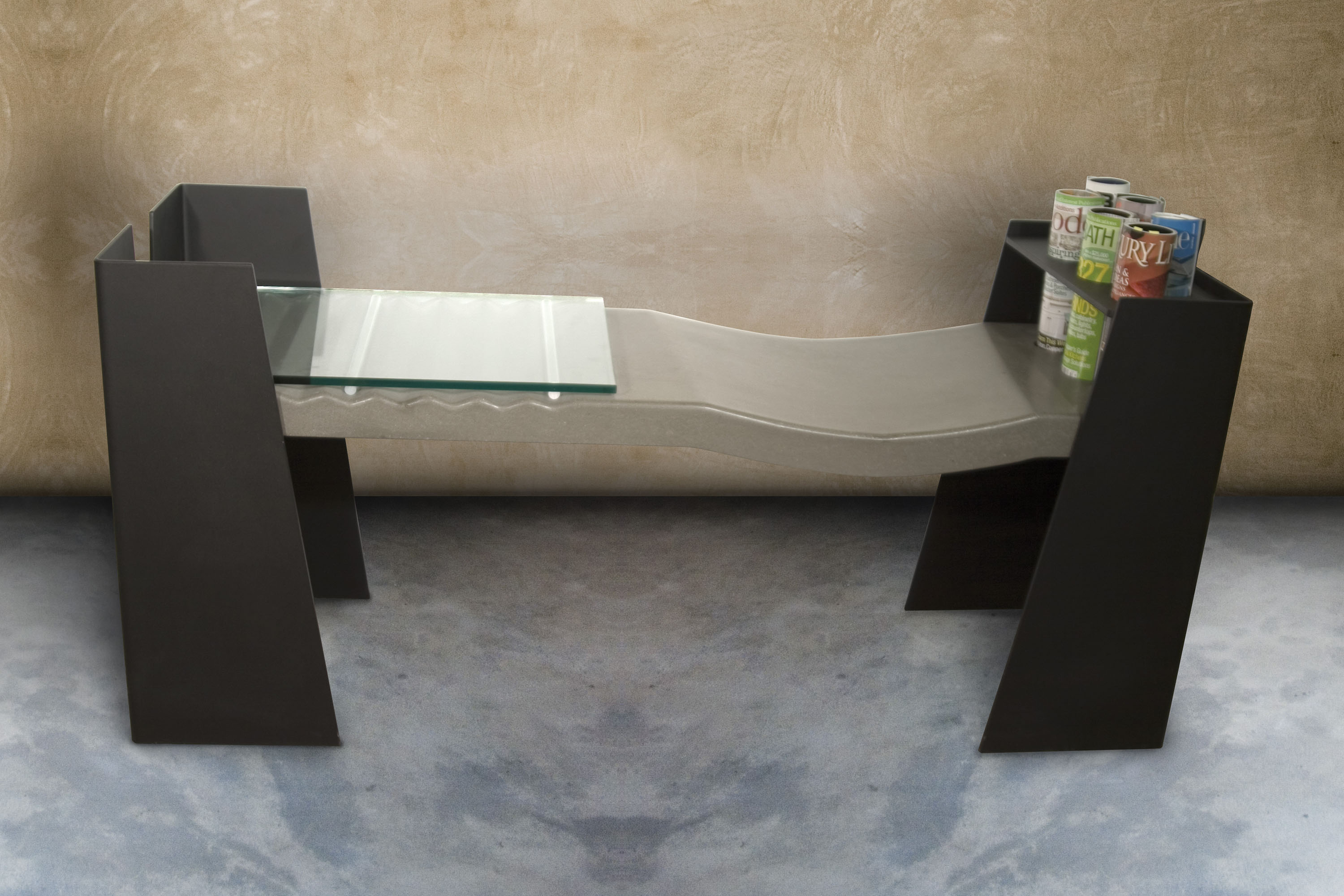 Concrete and Steel Bench