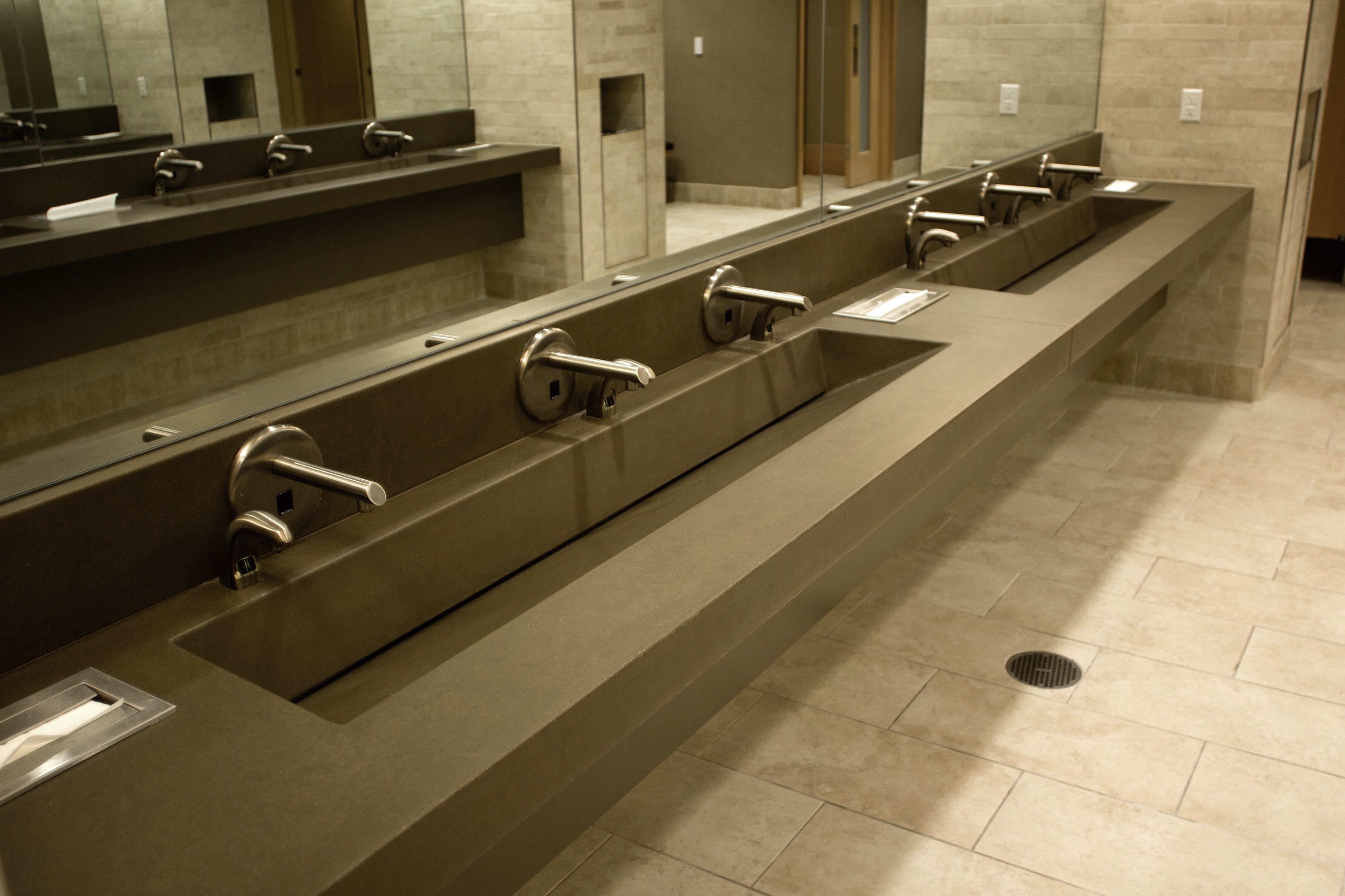 Concrete RampSinks, Green Music Center at Sonoma State University, Rohnert Park CA, N602 Smoke