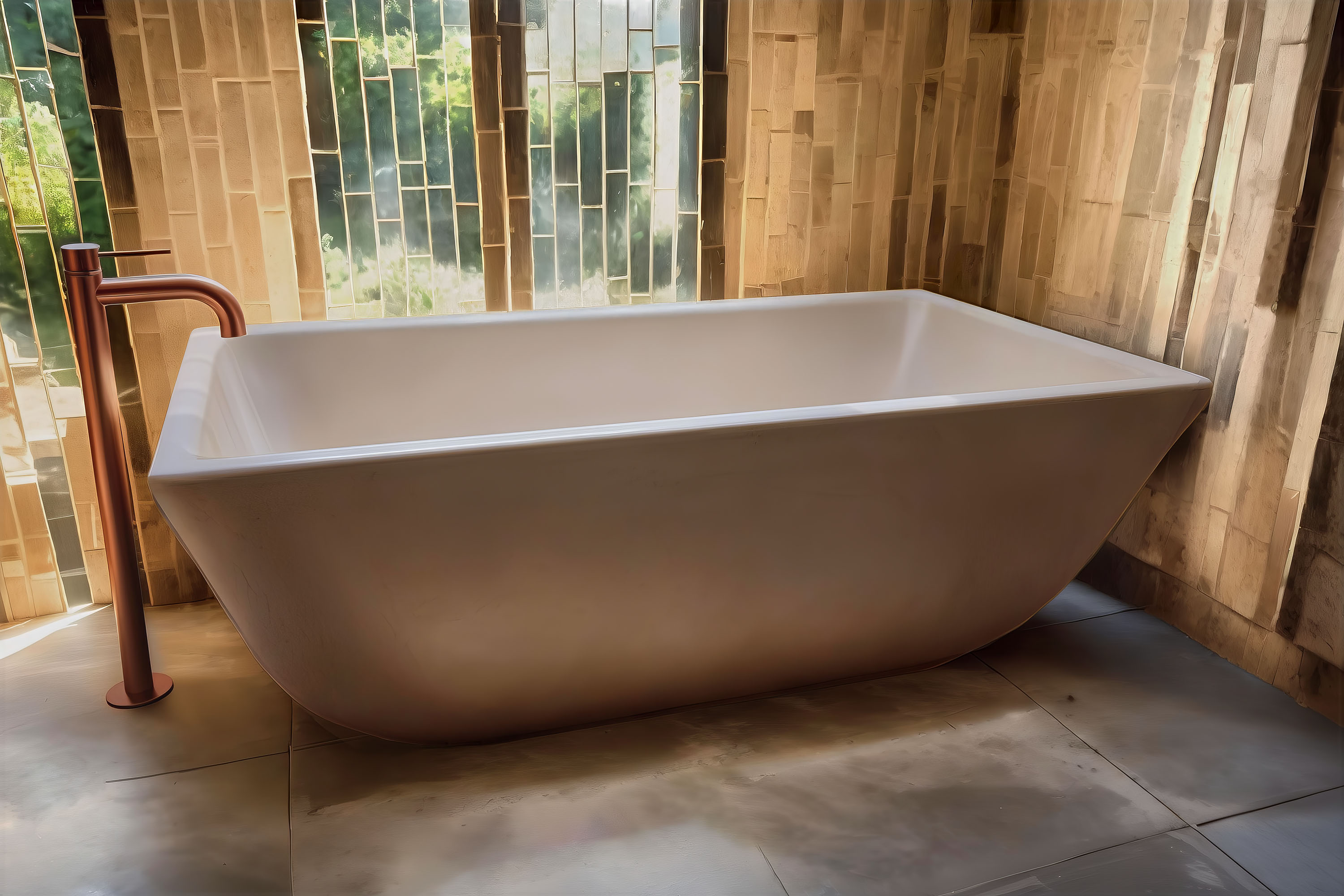 Indulge Classic Concrete Soaking Tub, C603 Ash