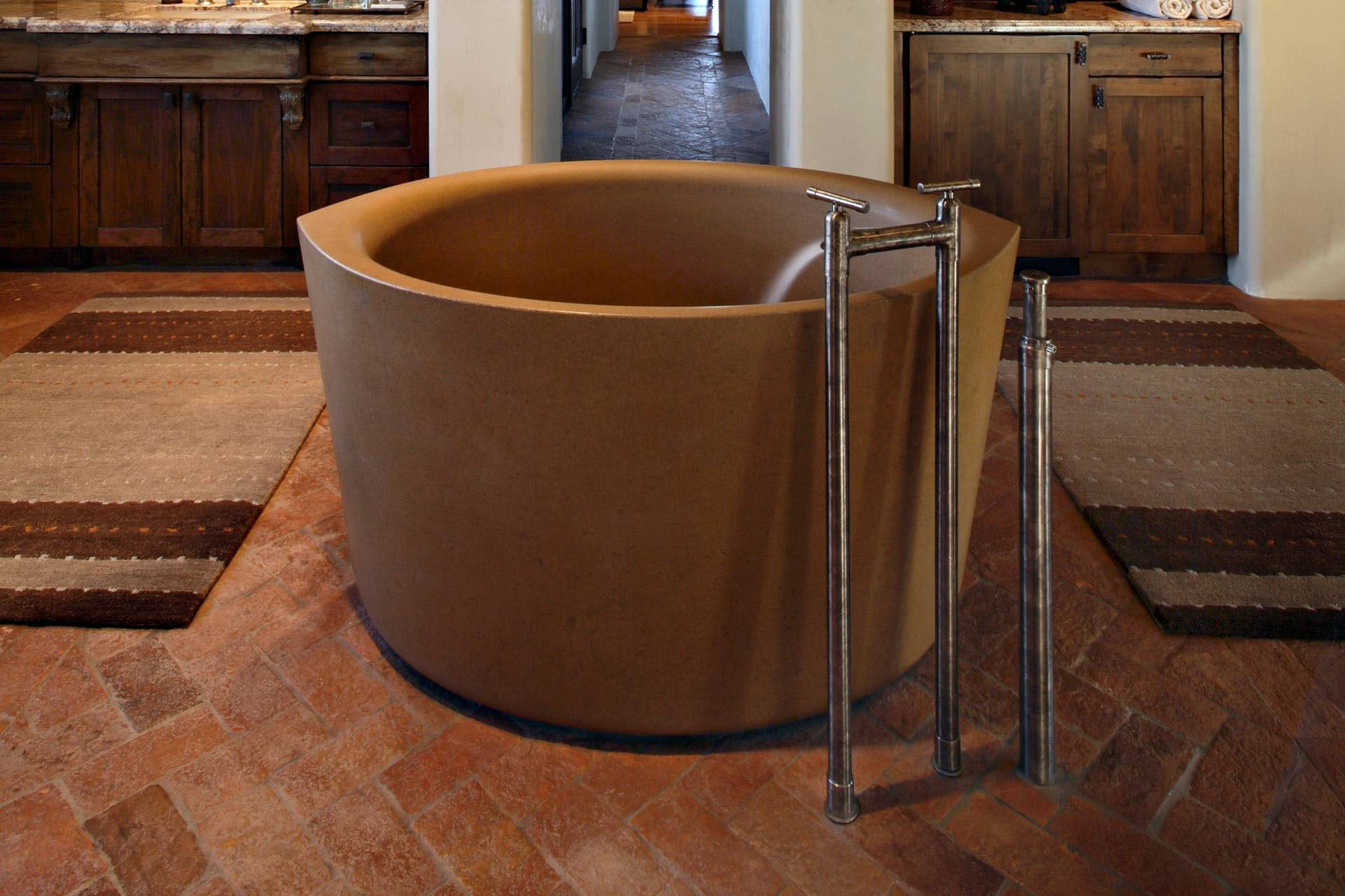 Ofuro Soaking Tub in Classic Concrete C610 Earth