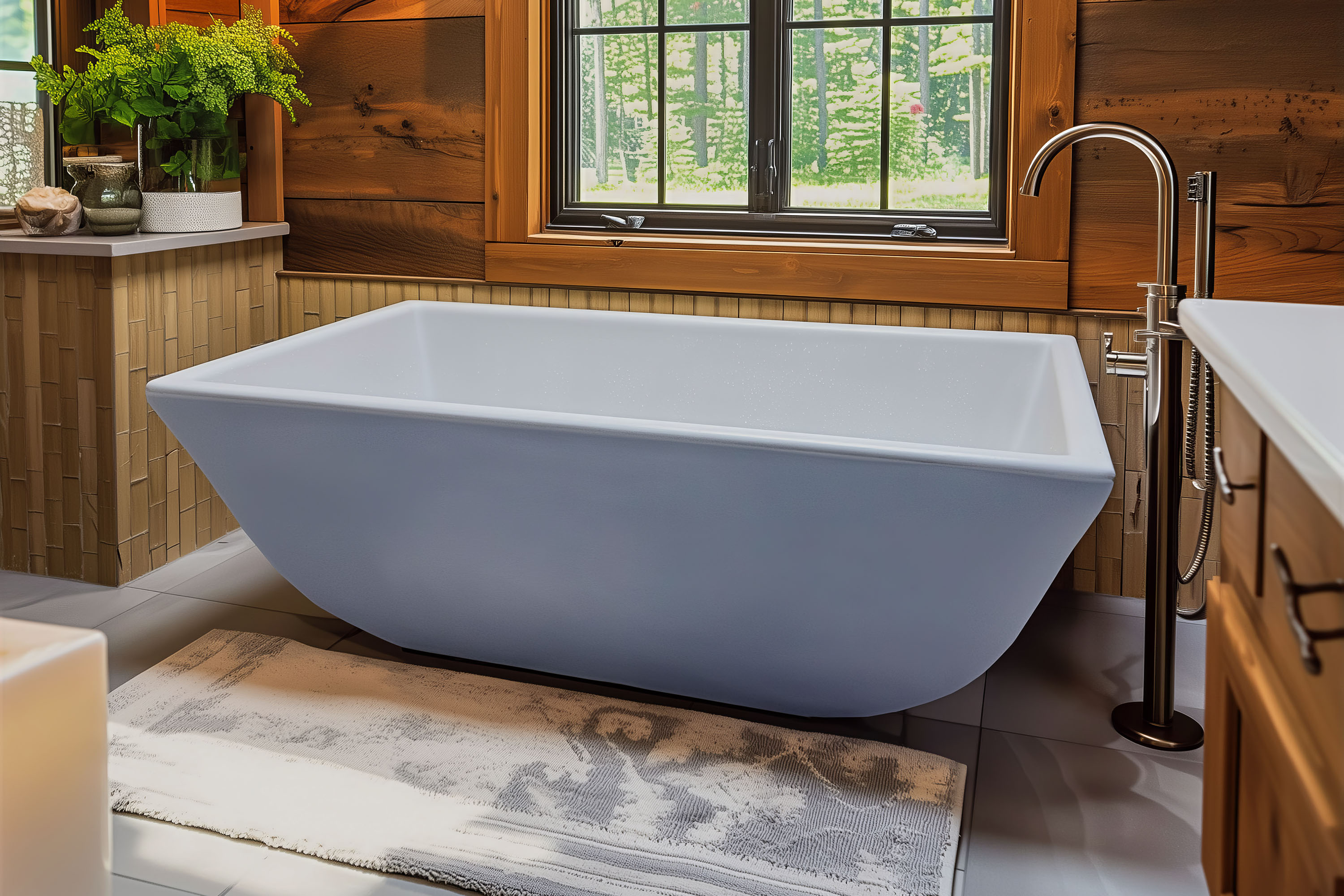 Indulge Classic Concrete Soaking Tub, C604 Alabaster