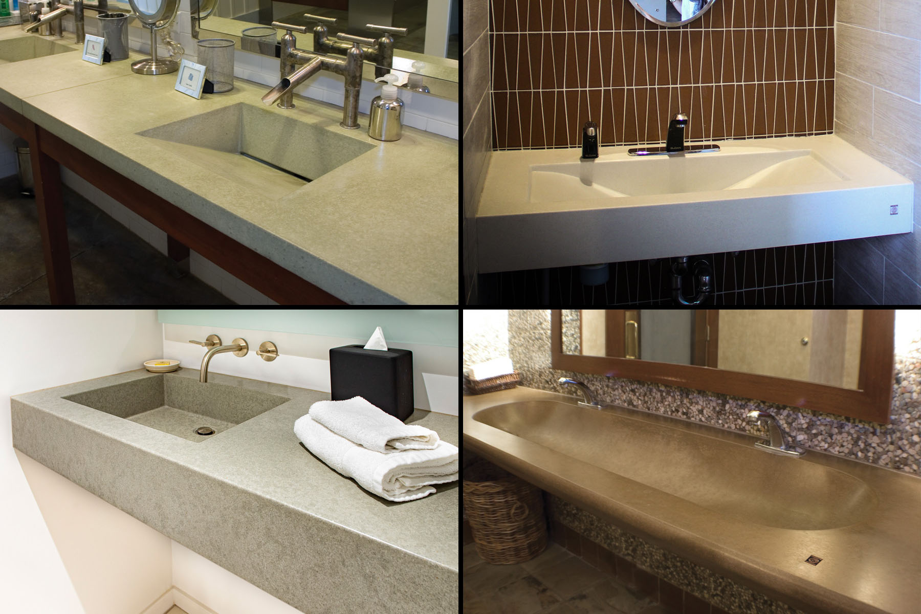 Be sure to check-out all of our restroom sink styles, standard in Stain-Free NuCrete Concrete