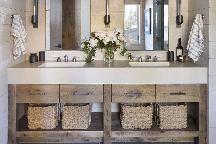 Rectangular Integrated Countertop Sink, N603 Ash