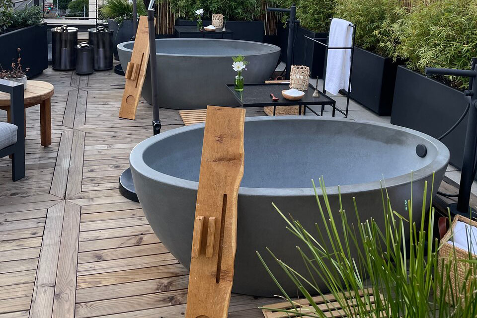 Tranquility Classic Concrete Soaking Tub, C634 Alloy, 1Hotel, San Francisco CA