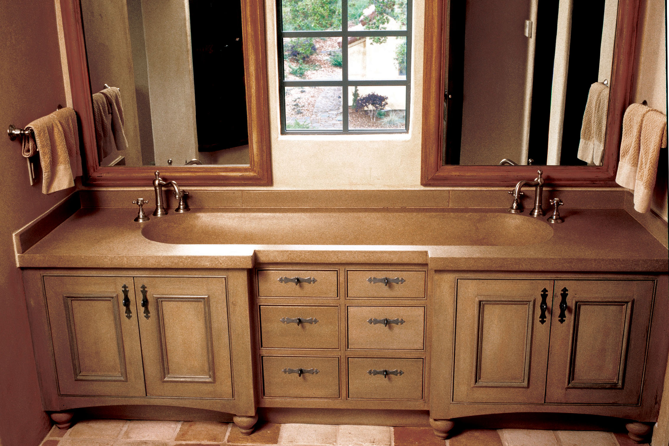 Concrete TroughSink, N607 Truffle