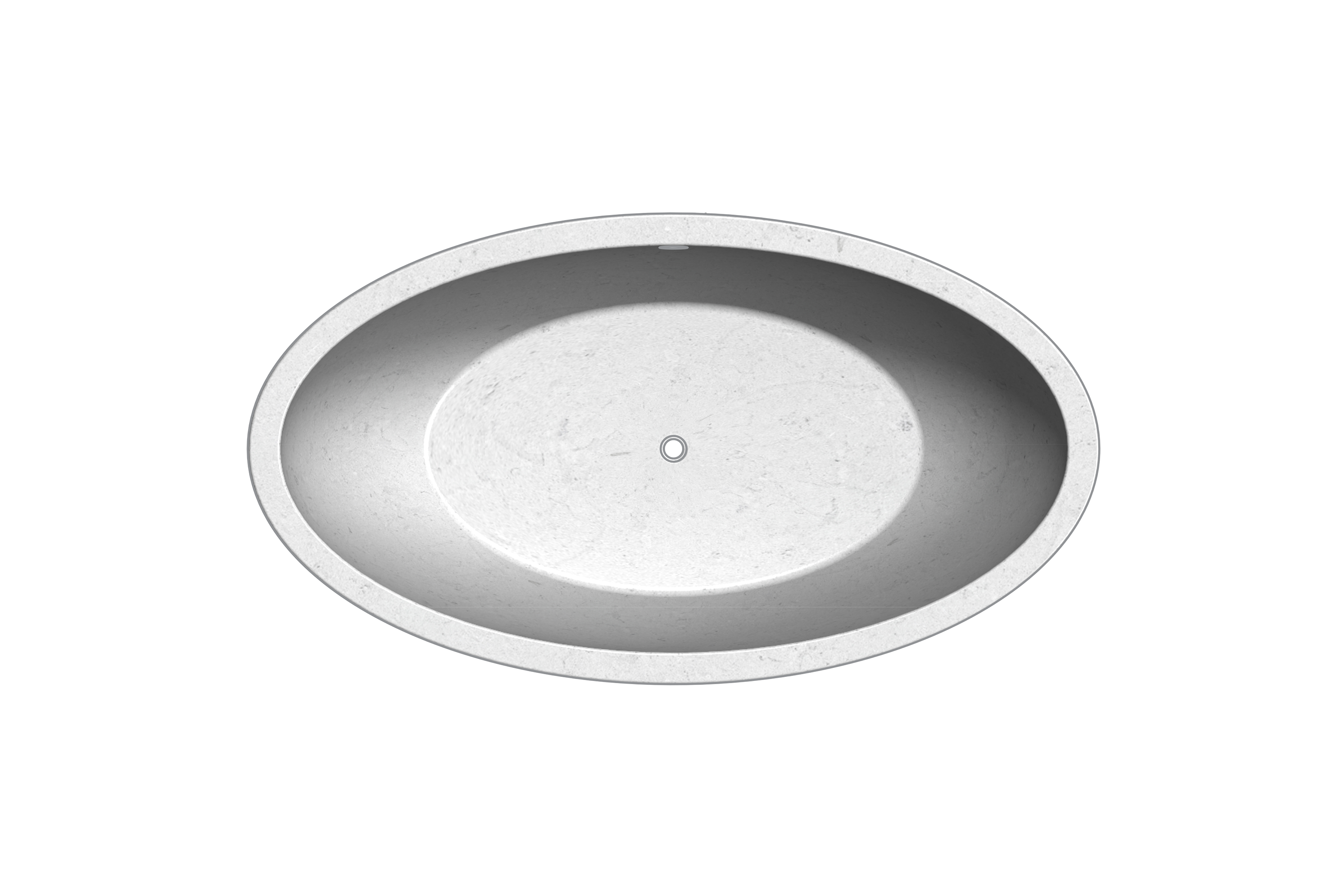 Tranquility Classic Concrete Soaking Tub, CAD Rendering