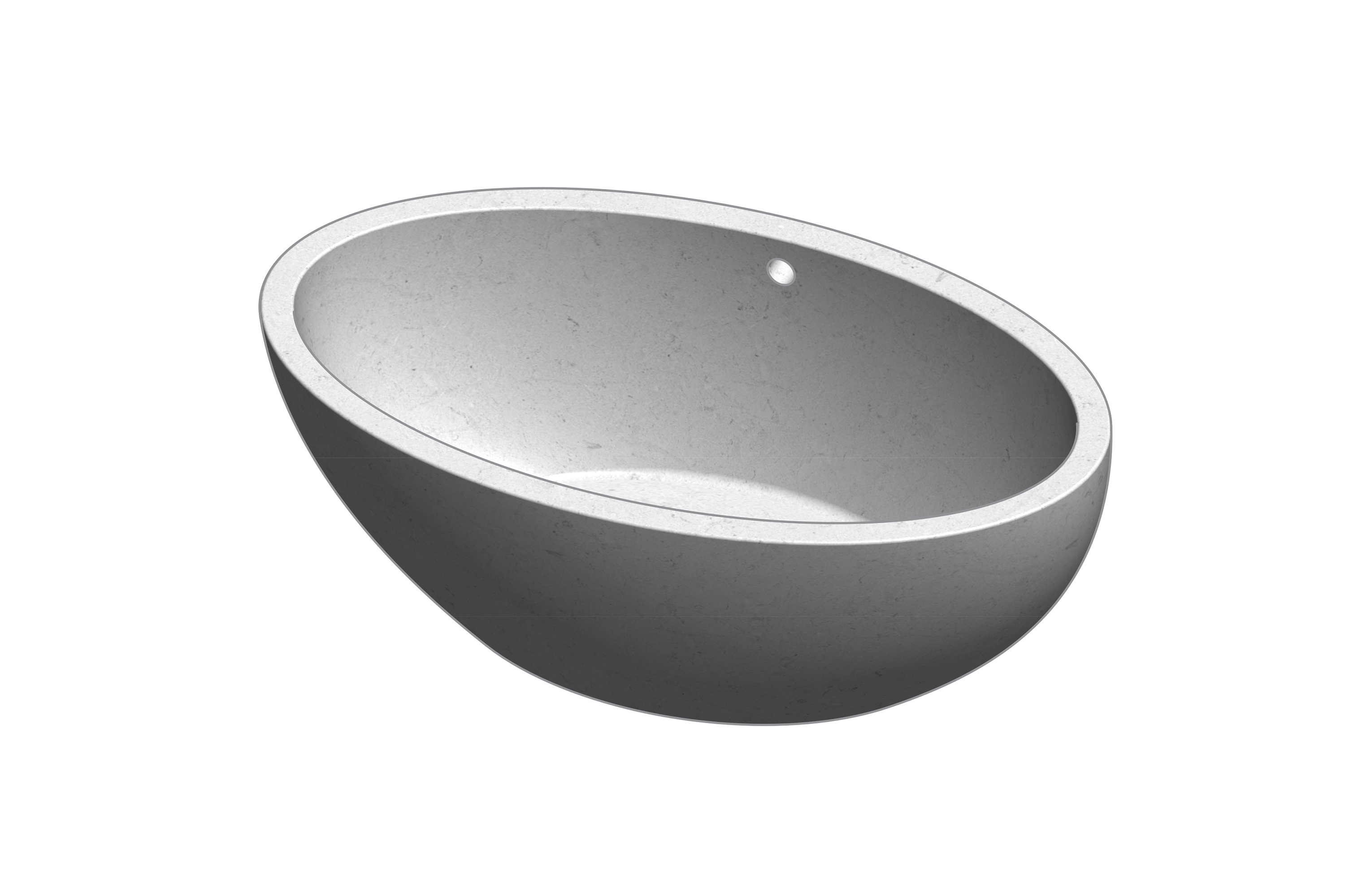 Tranquility Classic Concrete Soaking Tub, CAD Rendering