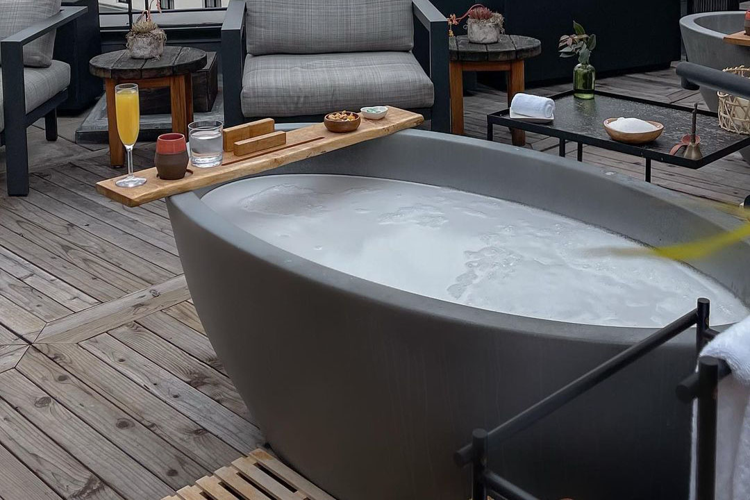 Tranquility Classic Concrete Soaking Tub, C634 Alloy, 1Hotel, San Francisco CA